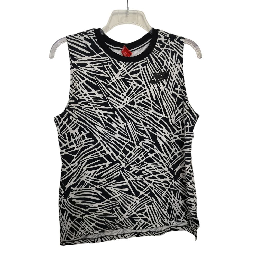 M1146) Nike Women Abstract Muscle Tank Gym Tee Medium